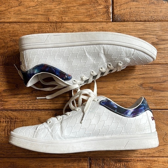 DESIGUAL Retro Court Atlantis Lace Up Sneakers White Size 10 - Picture 3 of 14